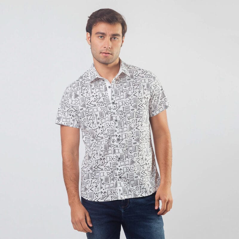 Camisa Manga Corta Estampada Hieroglyp