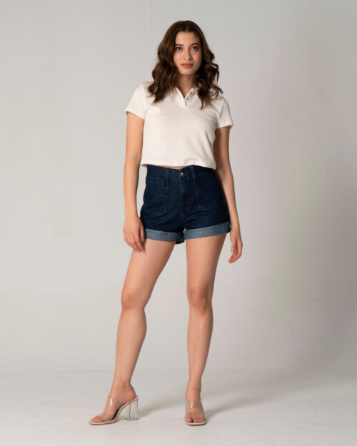 Short Denim Regular Sequins