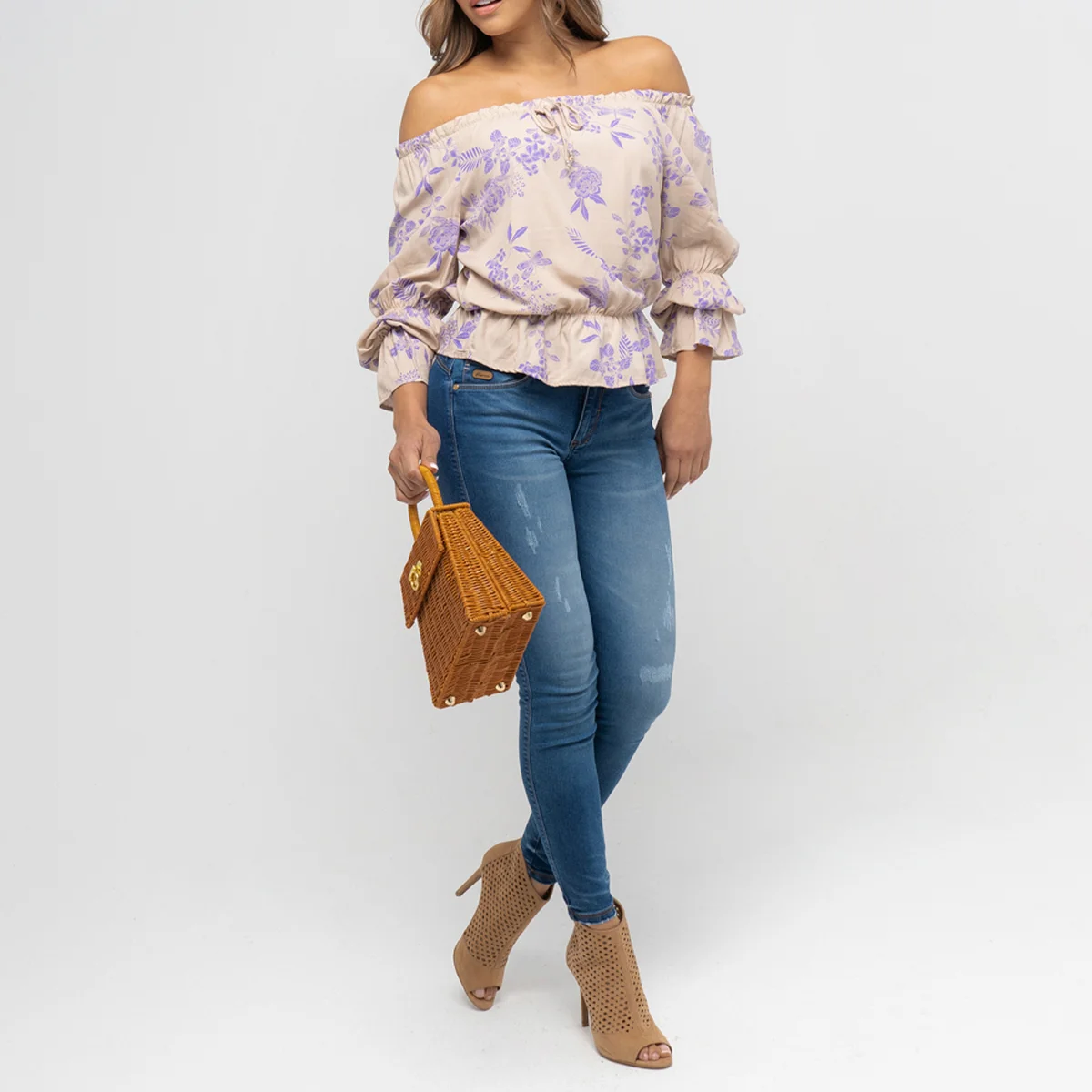 Blusa Escote Bandeja Jacaranda