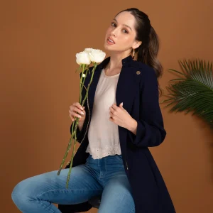 Abrigo Slim Cuello Neru Cierre Cruzado Walker