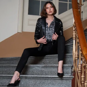 Chaqueta Sintetica Biker Crystal