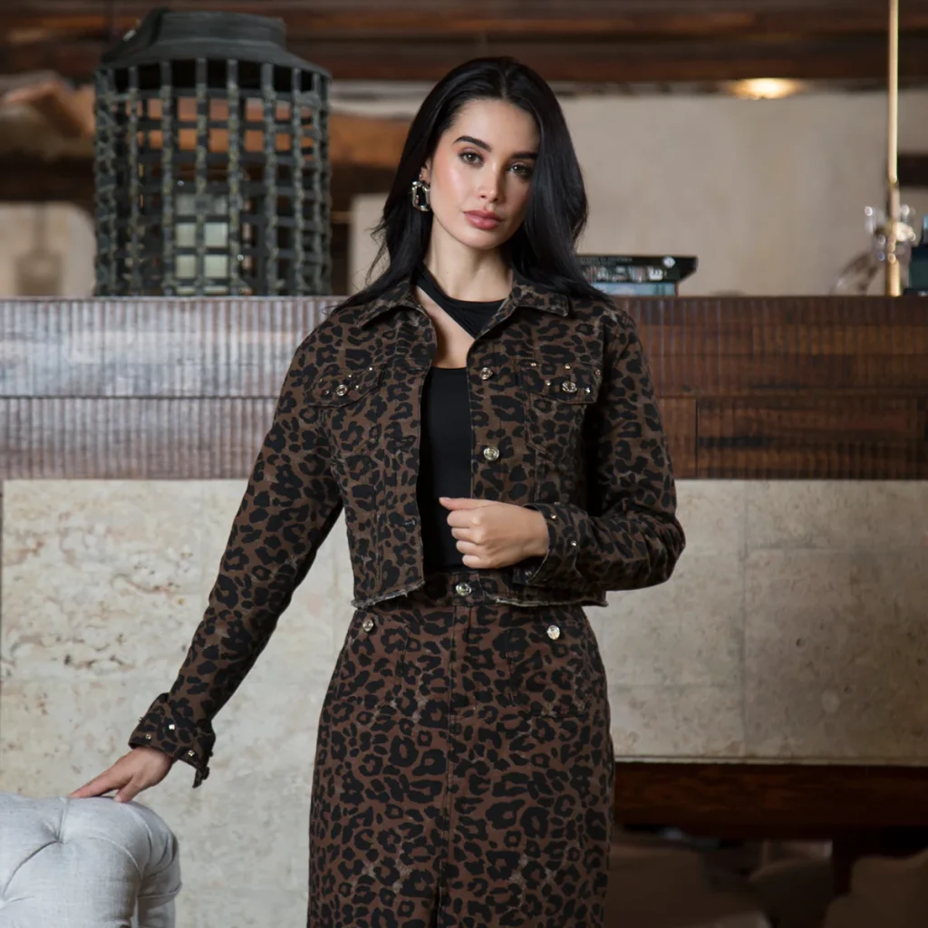 Chaqueta Slim Animal Print Gadiel