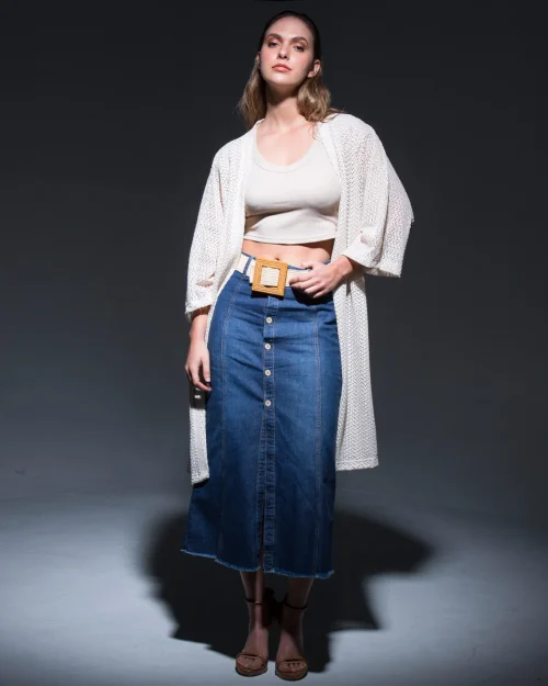 Falda Denim Larga Regular Charming