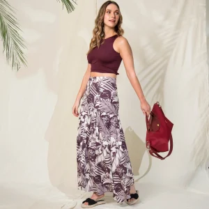 Falda Estampada Larga Leaft