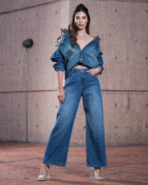 Jean Denim Wide Leg Destroy