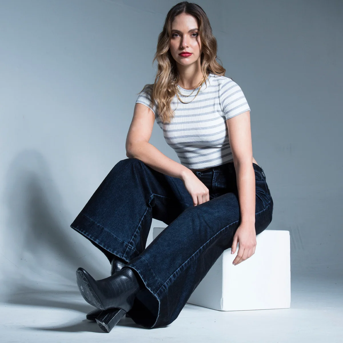 Jean Denim Wide Leg Velvett