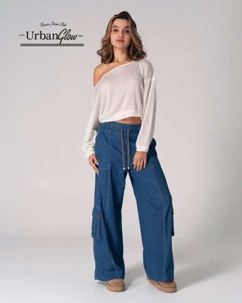 Pantalon Denim Wide Leg Iris