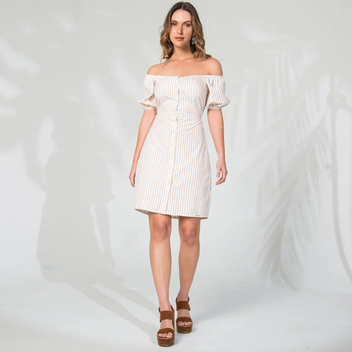 Vestido Regular Manga Globo Genna