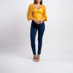 Blusa Crop Manga Globo Brenda