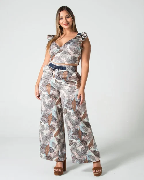 Blusa Crop Top Estampada Suzanne
