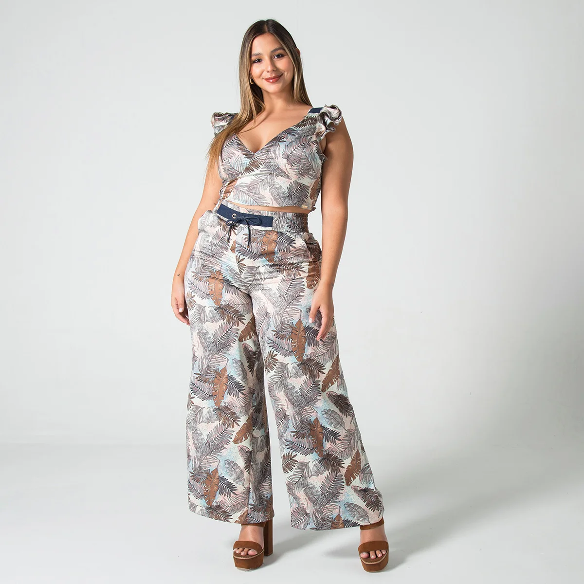 Blusa Crop Top Estampada Suzanne