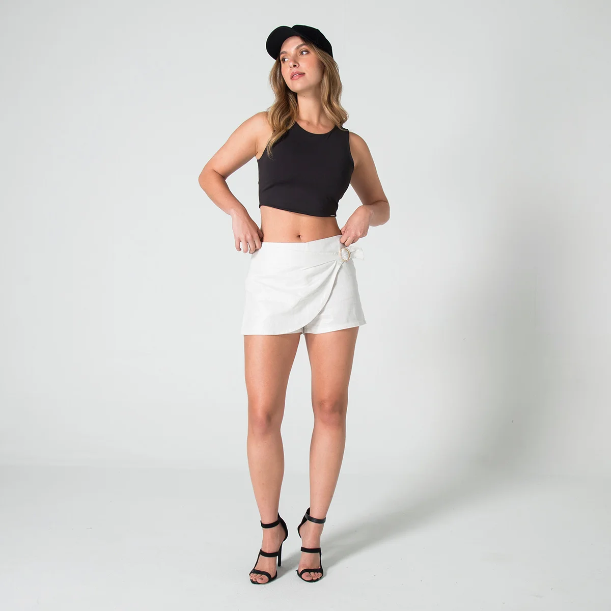 Blusa Crop Top Slim Manga Sisa Nova