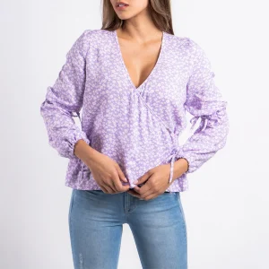 Blusa Cruzada Manga Globo Mildred