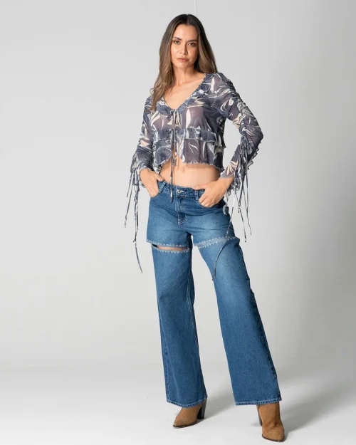 Blusa Manga Larga Escote V Karen