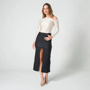 Body Escote Asimetrico Destellos