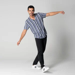 Camisa Rallas Manga Corta Slim Garnica