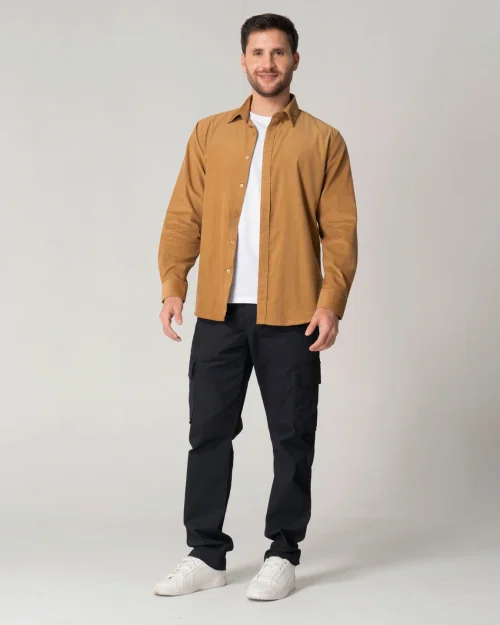 Camisa Slim Unicolor Manga Larga Ford