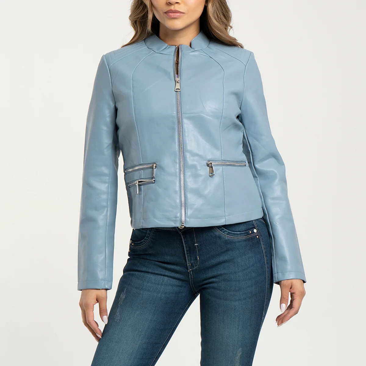 chaqueta Sintetica Cuello Militar Kerly