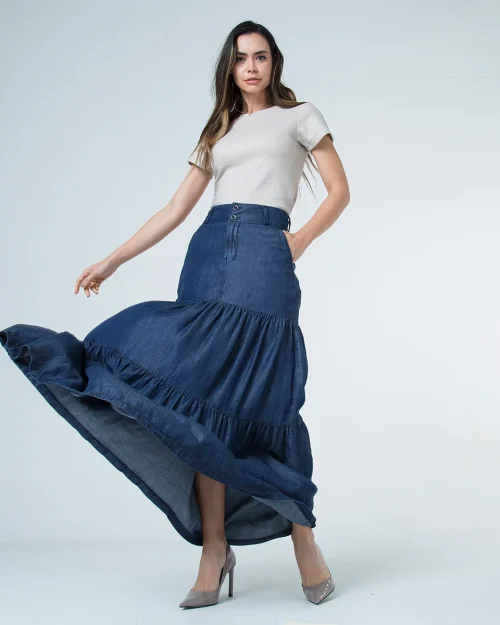 Falda Larga Denim Drk