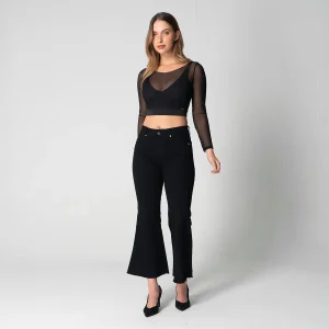 Jean Denim Flare Crop Franchi