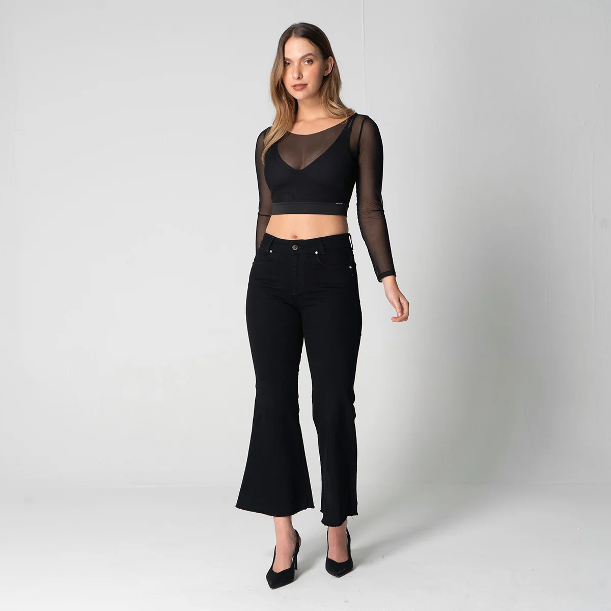 Jean Denim Flare Crop Franchi