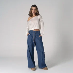 Pantalon Denim Wide Leg Iris