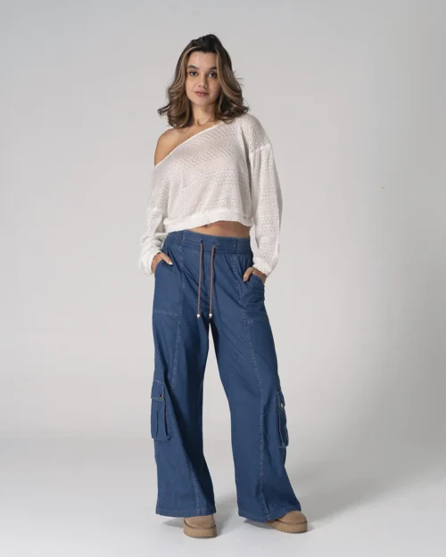Pantalon Denim Wide Leg Iris