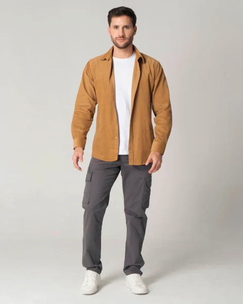 Pantalon Dril Cargo Brn