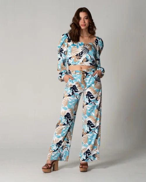 Pantalon Wide Leg Estampado Club