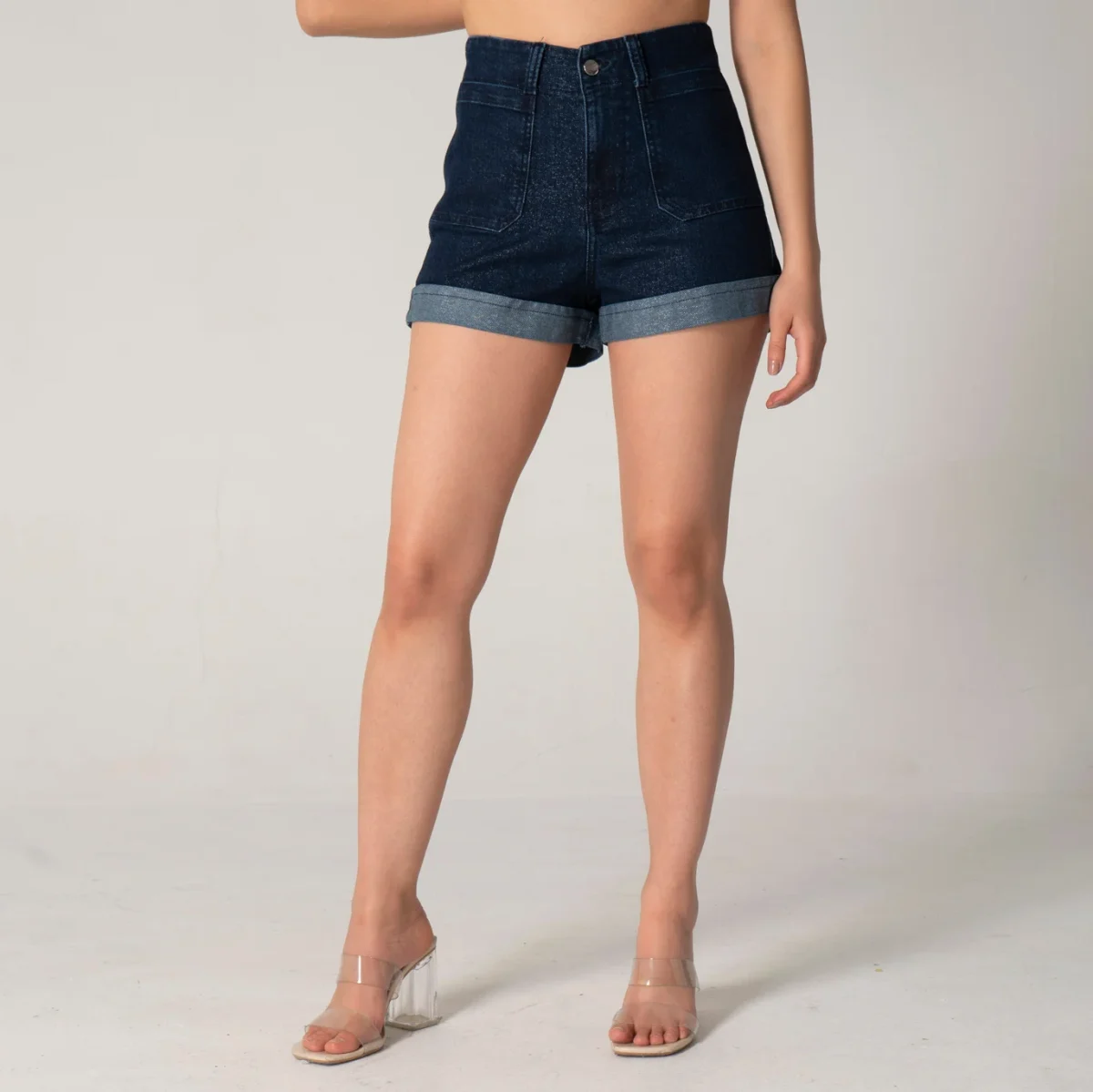 Short Denim Regular Sequins