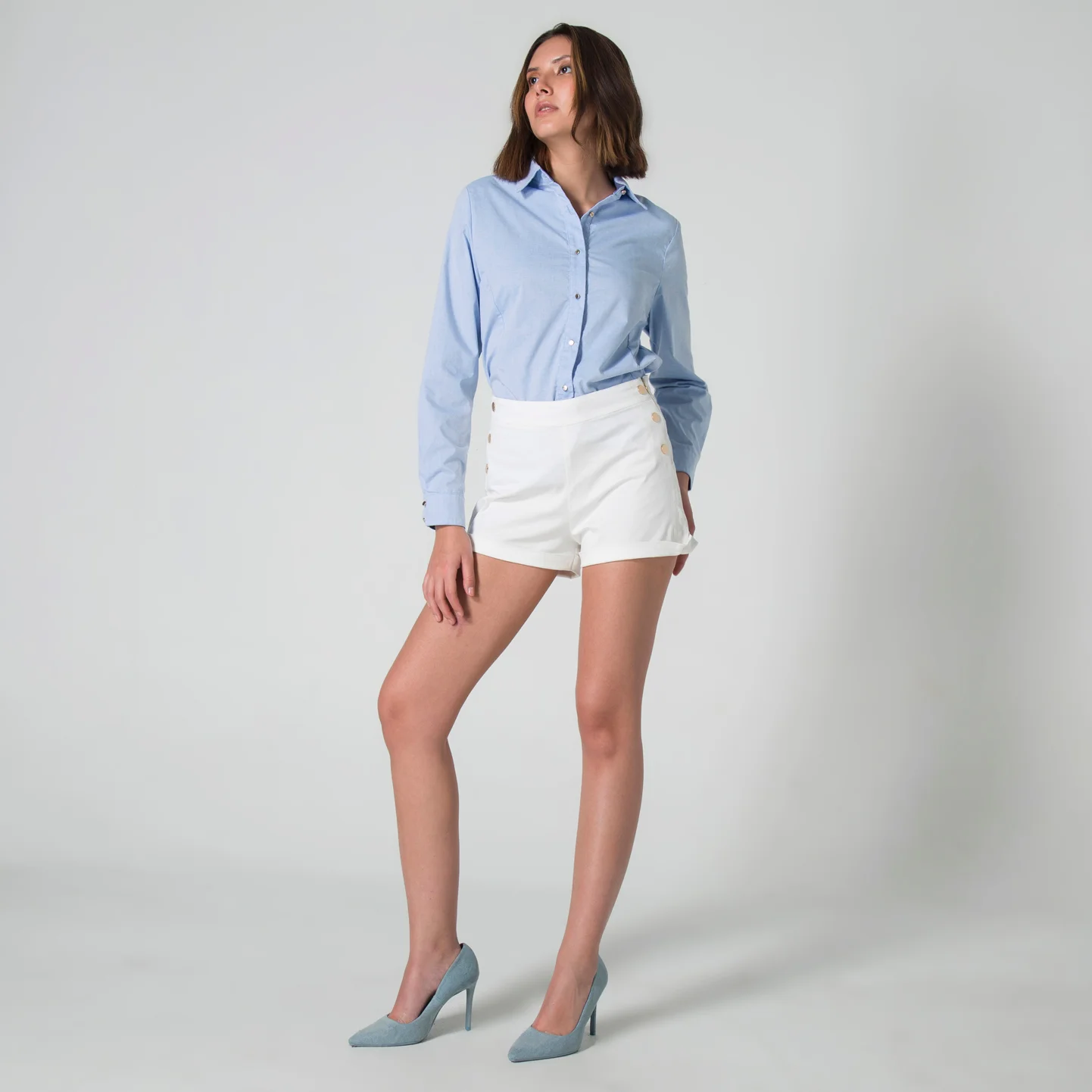 Short Dril Marinero Regular Lavanda