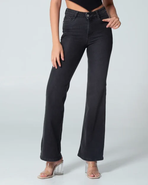 Jean Denim Flare Diamante