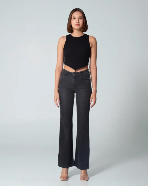 Jean Denim Flare Diamante