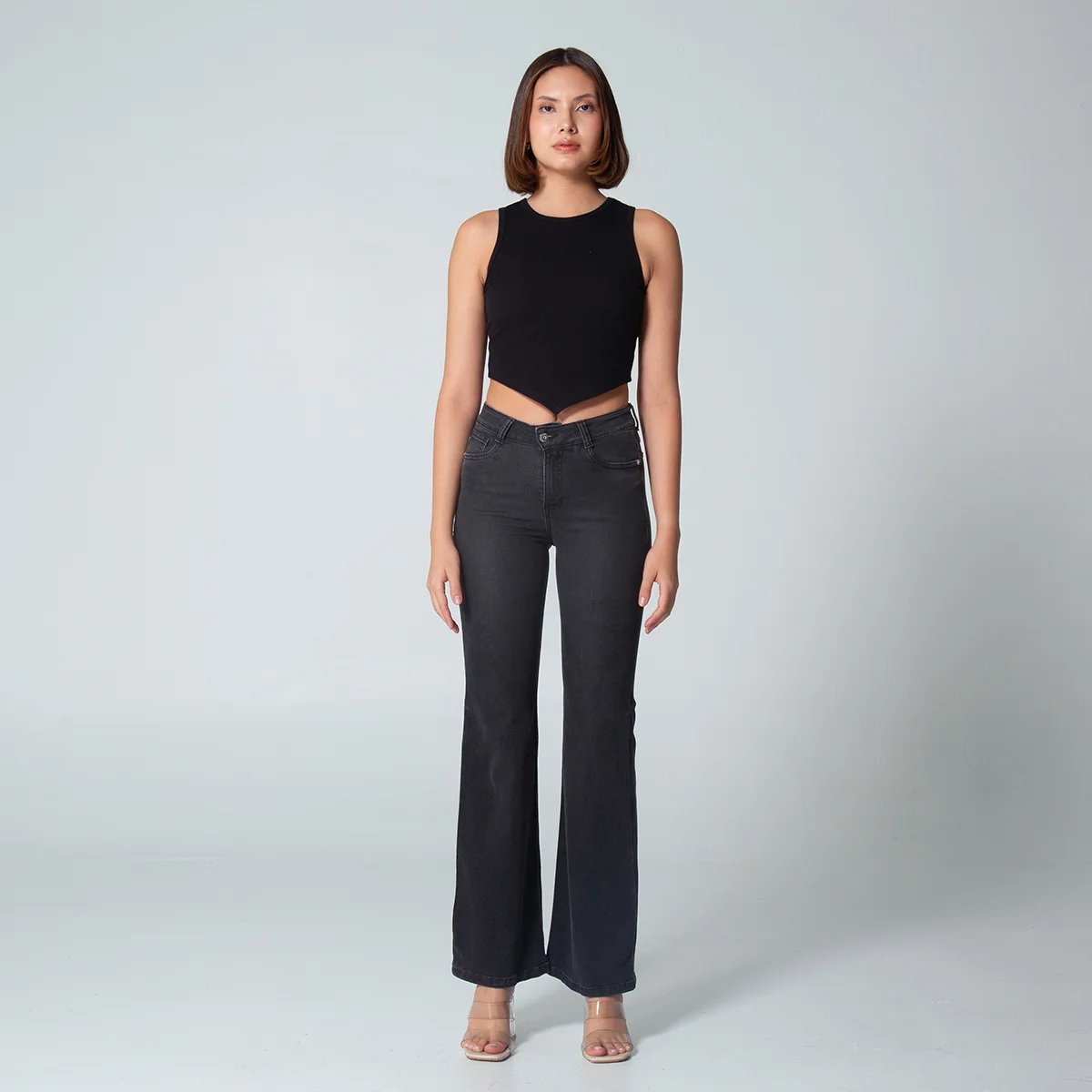 Jean Denim Flare Diamante