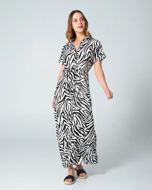 Vestido Largo Estampado Regular Mida