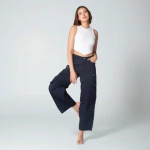 Pantalon Dril Wide Leg Solid