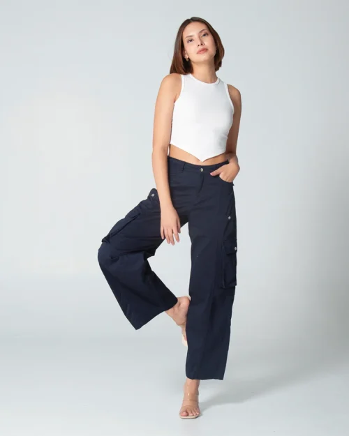 Pantalon Dril Wide Leg Solid