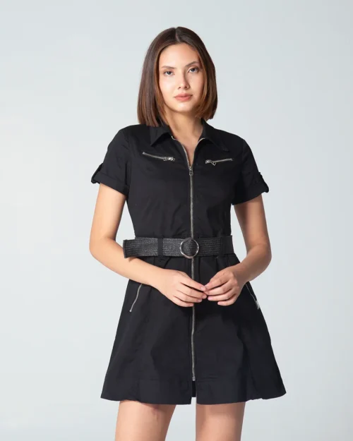 Vestido Corto Dril Slim Mac