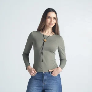 Blusa Slim Manga Larga Mingx