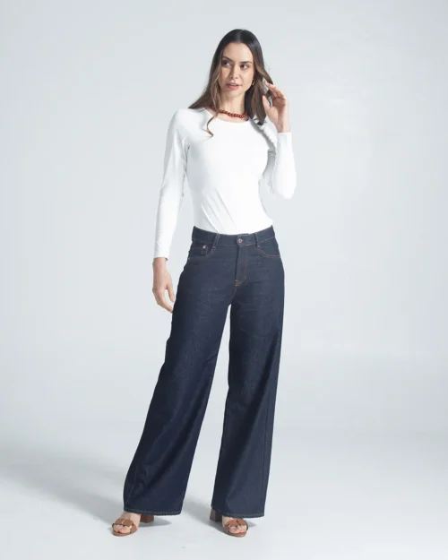Jean Wide Leg Pum