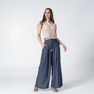 Pantalon Denim Palazzo Thalix